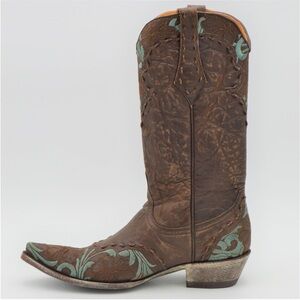 Old Gringo Dark Brown Distressed Embroidered Floral Boots